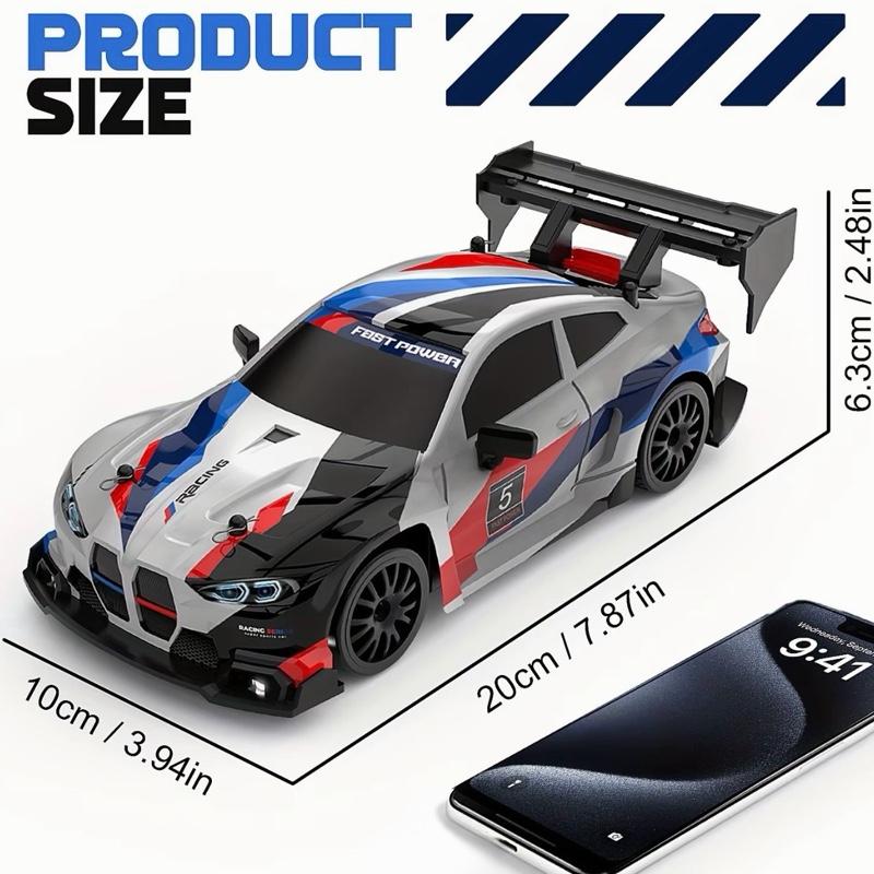 4WD Super Drift RC Car with LED Lights, 2.4GHz Remote Control, Rechargeable Battery, Racing & Drifting Tyres