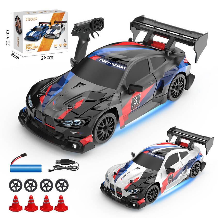4WD Super Drift RC Car with LED Lights, 2.4GHz Remote Control, Rechargeable Battery, Racing & Drifting Tyres